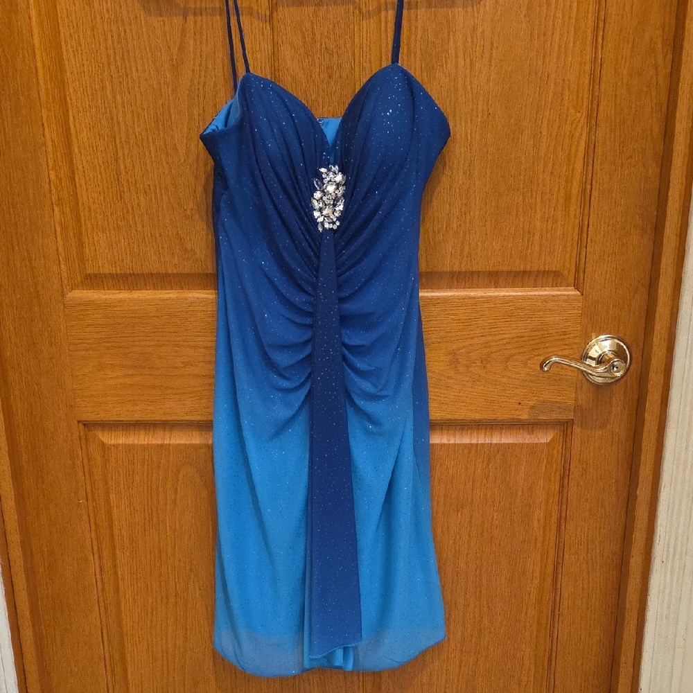 Reign Strapless Blue Gradient Dress